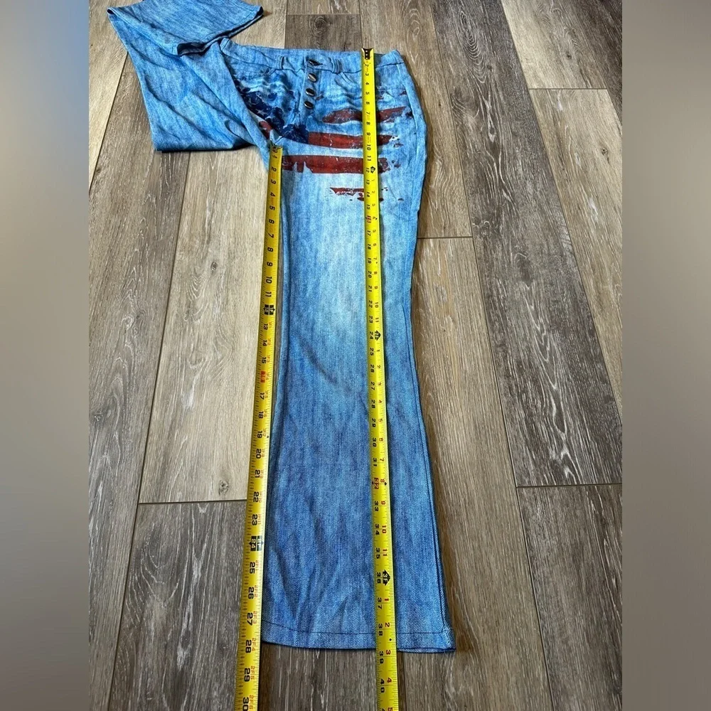 🛍️95% Polyester 5% Spandex lightweight stretch pants with American flag